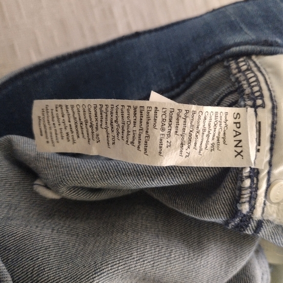 Spanx Jeans Women Medium Blue Kick Flare High Rise Vintage Indigo Pull On Denim - Picture 8 of 11